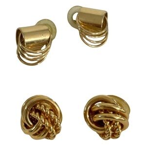 2 gold tone earring sets from the 80’s